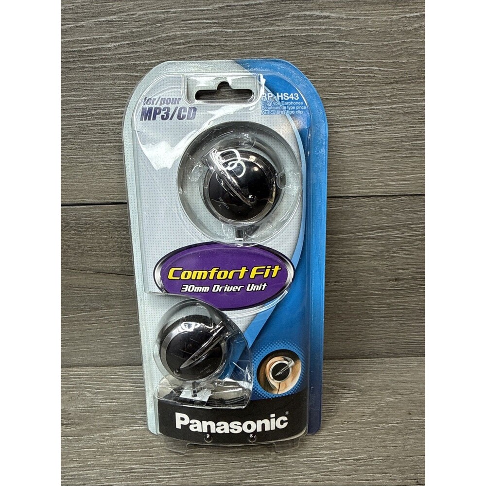 Panasonic RP-HS43 Ear Hook Headphones Clip Type Earphones Confort Fit New Sealed